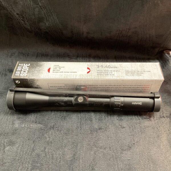 Gamo Hawk 3x9-40 mil dot scope for air rifles, side view.