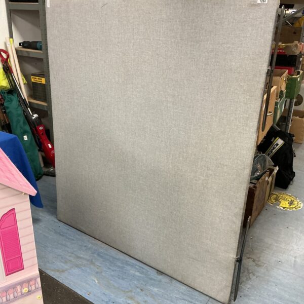 Grey room divider screen measuring 69” x 54” for privacy.