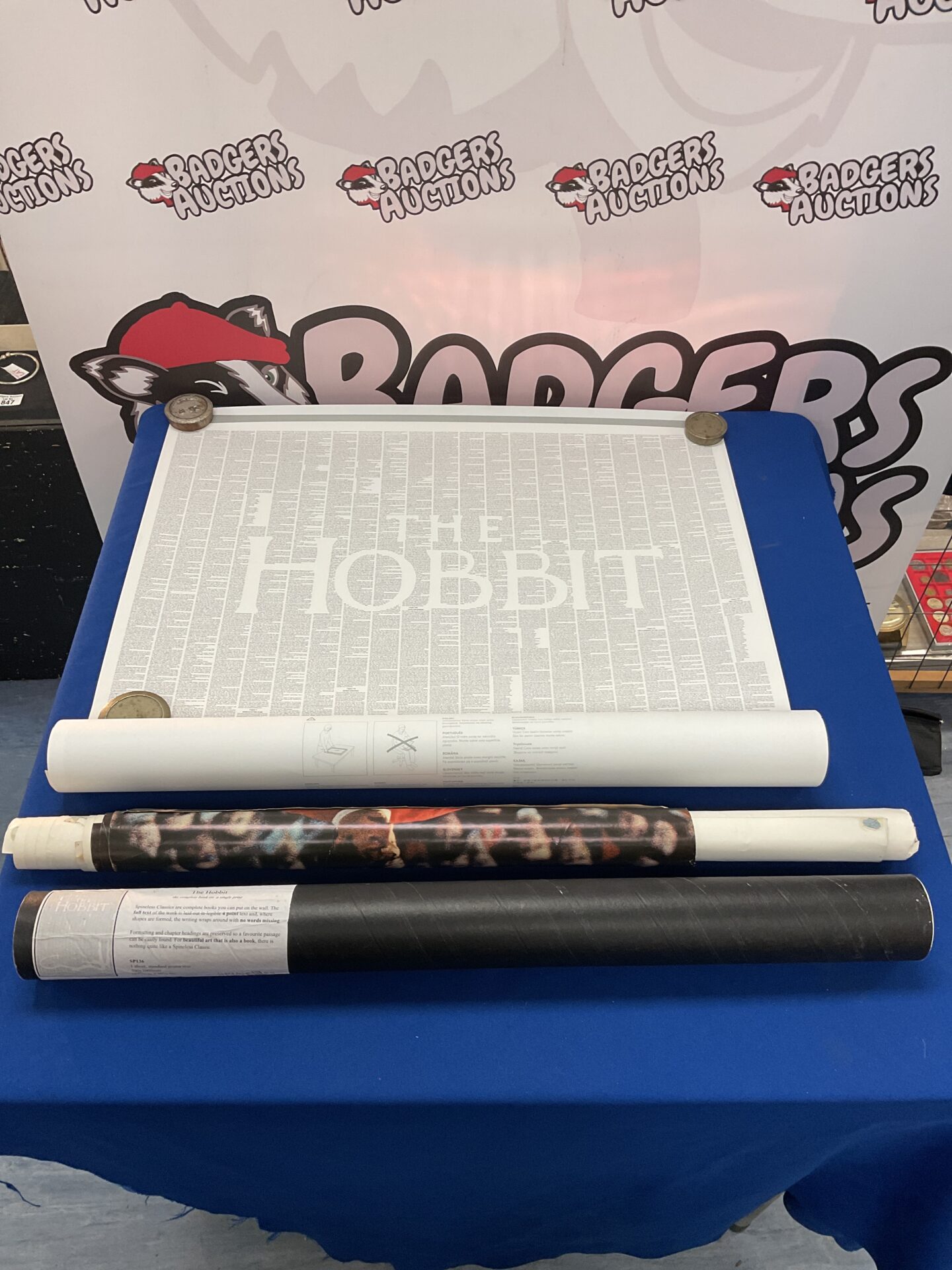 749 Collection of posters including the complete hobbit text, stylo football boots & the jam posters