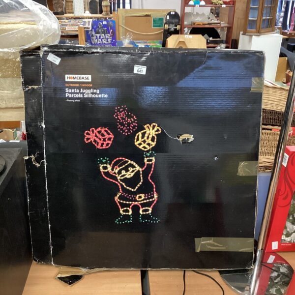 Homebase Santa silhouette decoration with flashing effect for Christmas.