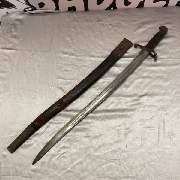 Imperial german yataghan Bayonet 1860s with leather scabbard