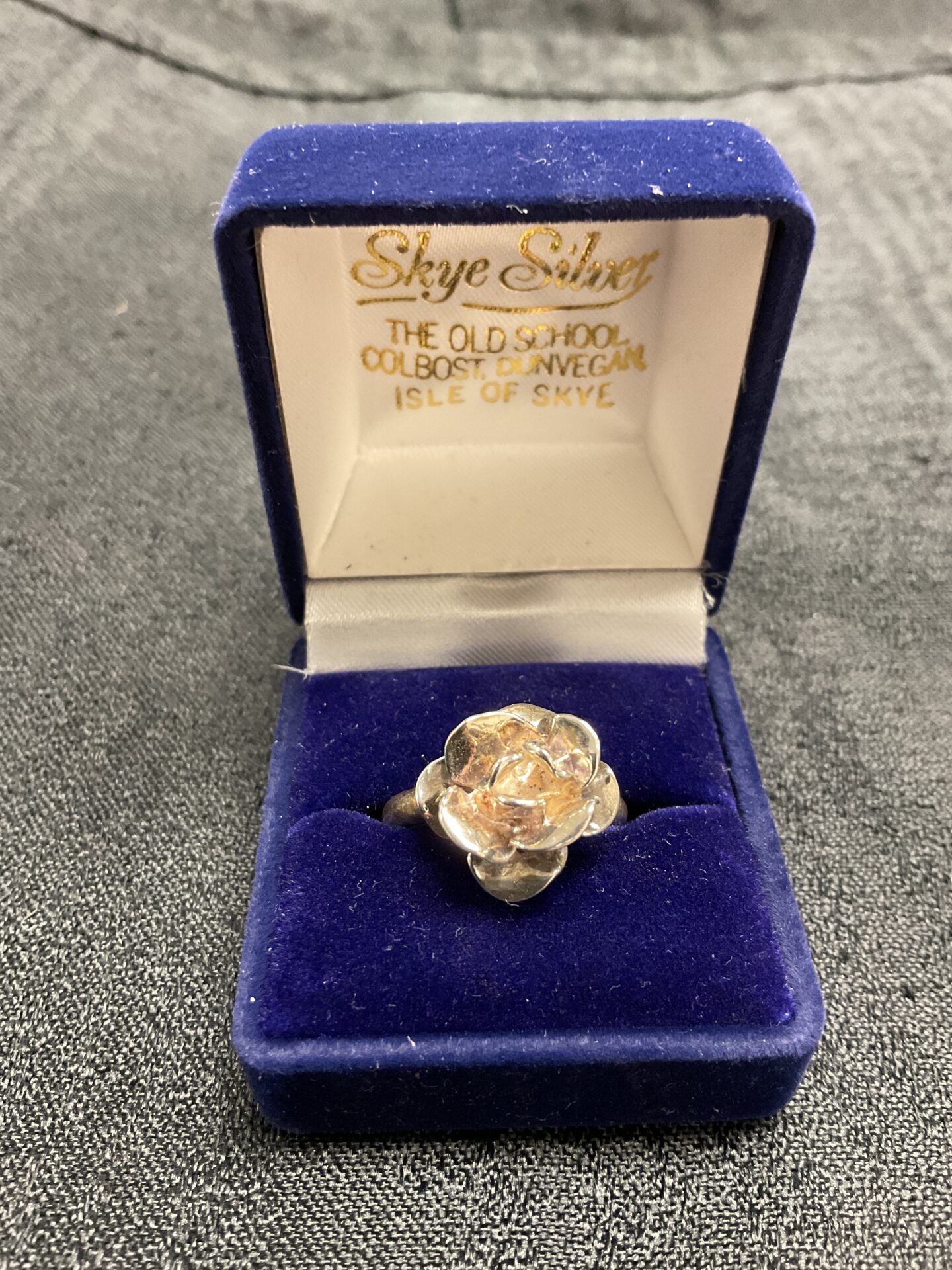 852 A Scottish silver Jacobite sky Road ring size R by sky silver Colbost Isle of sky in original box