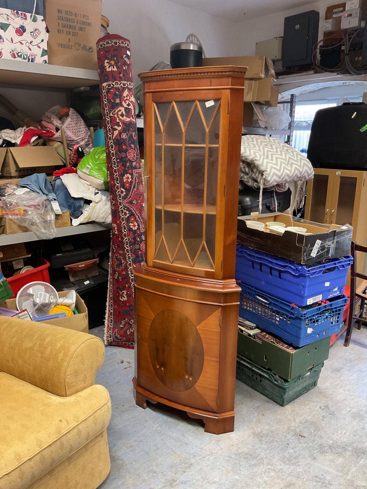 1109 Glass fronted mahogany corner display cabinet