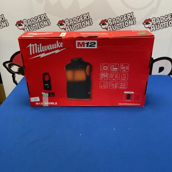 Milwaukee M12 heated gilet in original packaging.