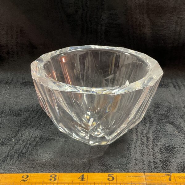 Vintage Orrefors Zenith bowl with facet cut design.