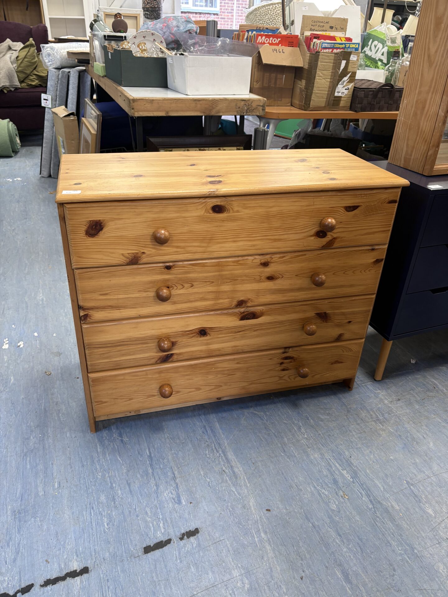 489 Solid Pine 4 Draw Chest Of Drawers