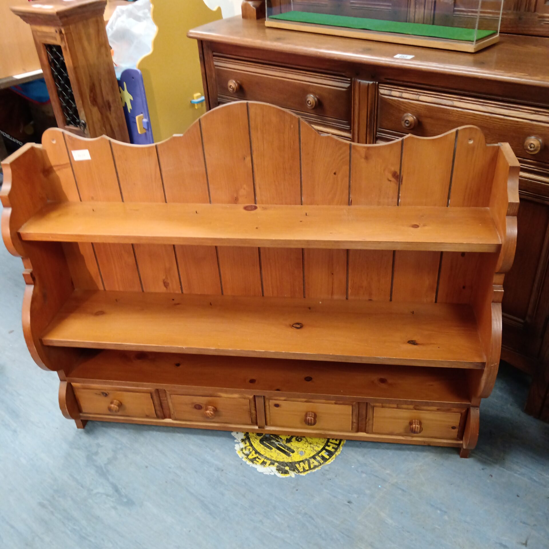 683 NF meuble pine wall unit with drawers purchased from Harrods