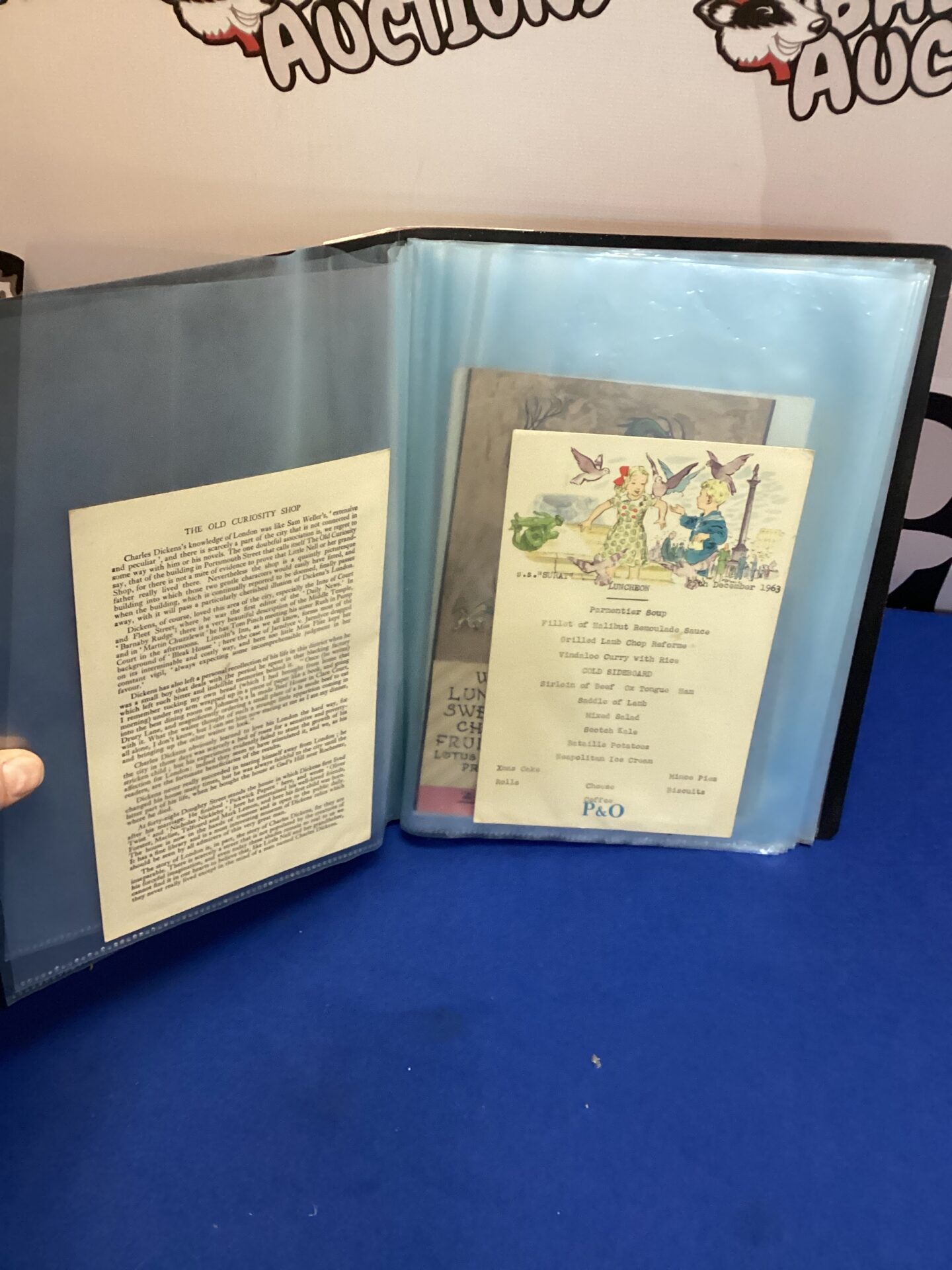 503 Folder with P&O memorabilia inc menu’s