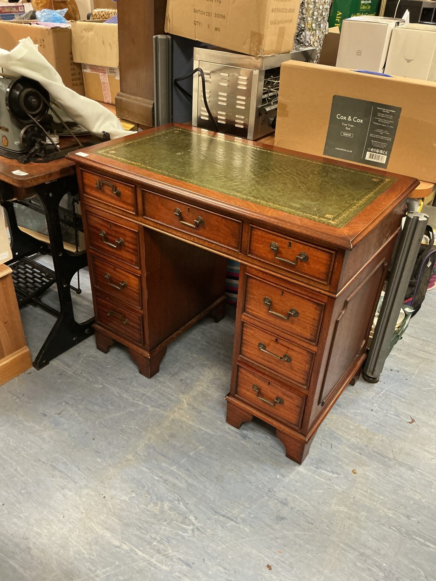 805 vintage brights of nettlebed leather topped desk