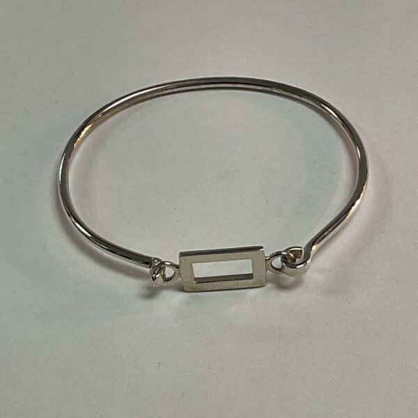 Silver rectangular link bracelet, minimalist silver jewellery.