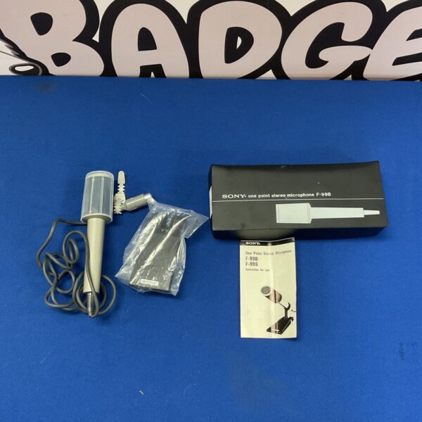 Vintage Sony F-99B stereo microphone for audio recording.