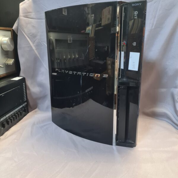 Black Sony Playstation 3 gaming console, retro gaming system.