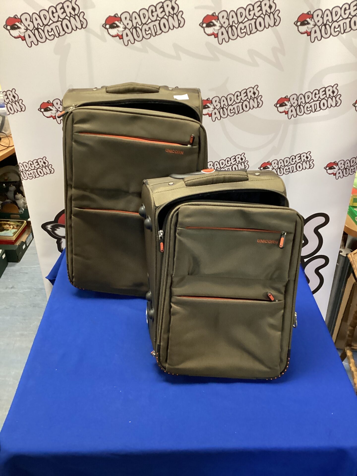 646 Two unicorn suitcases with wheels & extendable handle