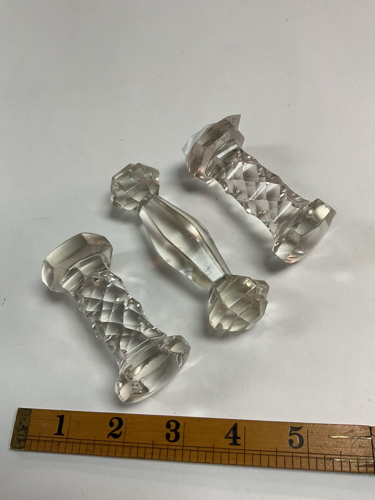 359 Three Victorian Glass Knife rests