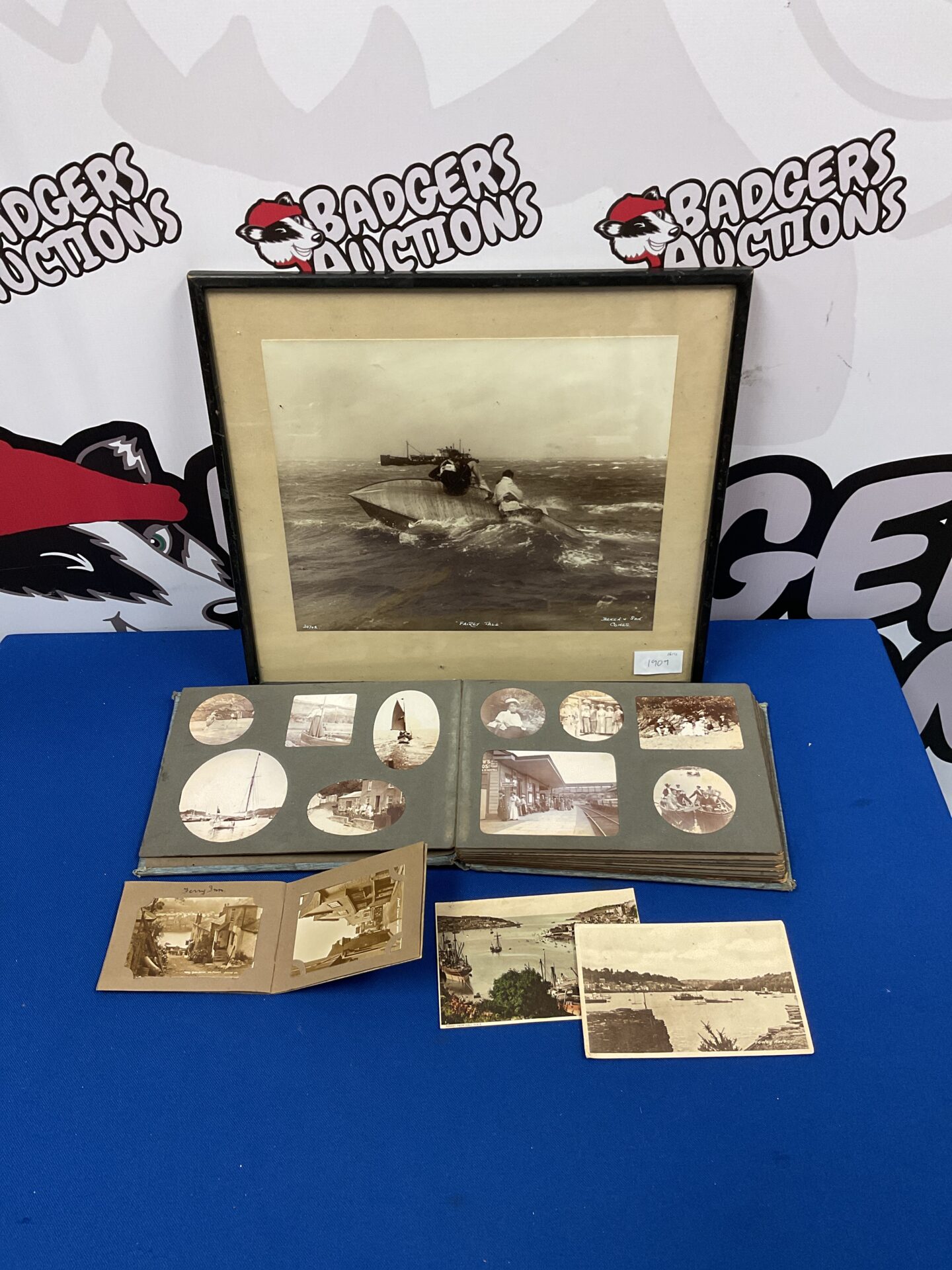 060 Collection of Victorian black-and-white photographs in album sailing subject