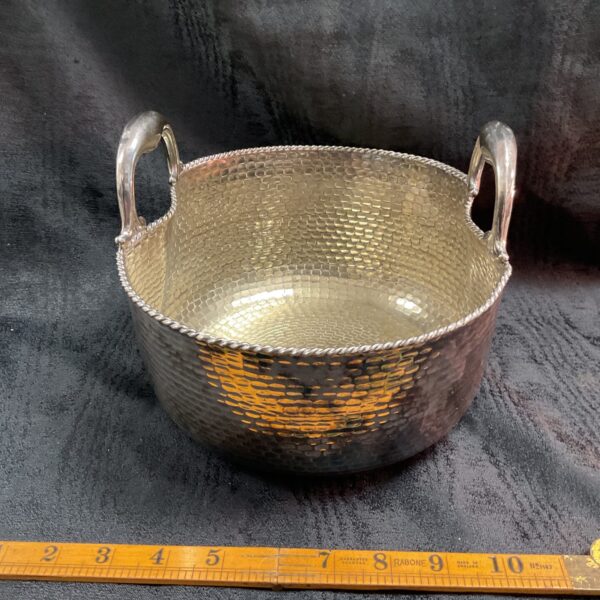 Vintage Argenta champagne ice bucket with handles.