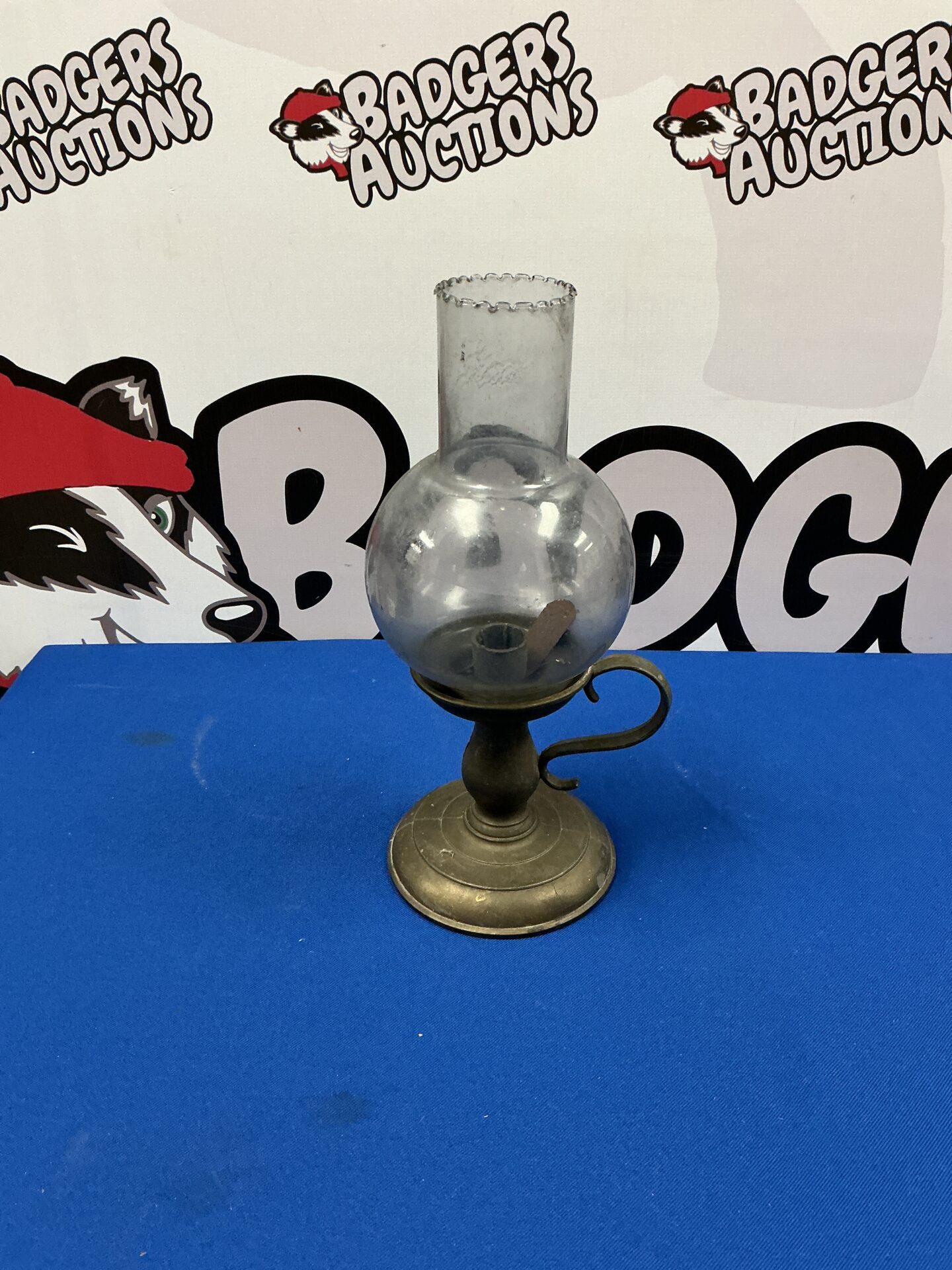 291 Copper Oil lamp style candle holder