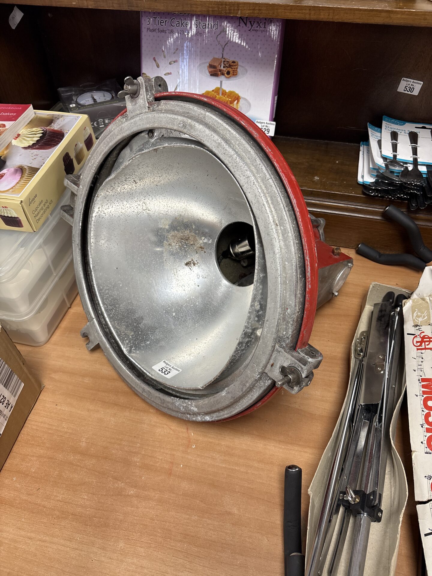 533 Vintage aluminium runway landing light for repair