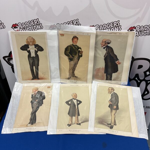 Vintage Vanity Fair prints of statesmen, 19th century political caricature.