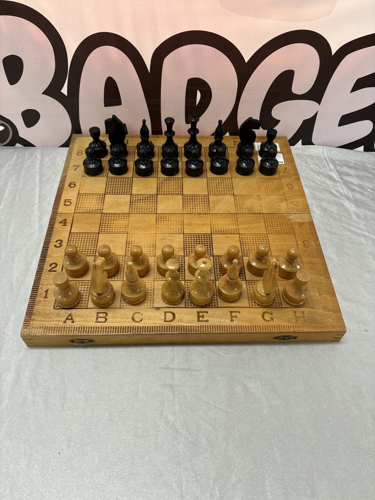 450 Complete Wooden Folding Chess Set