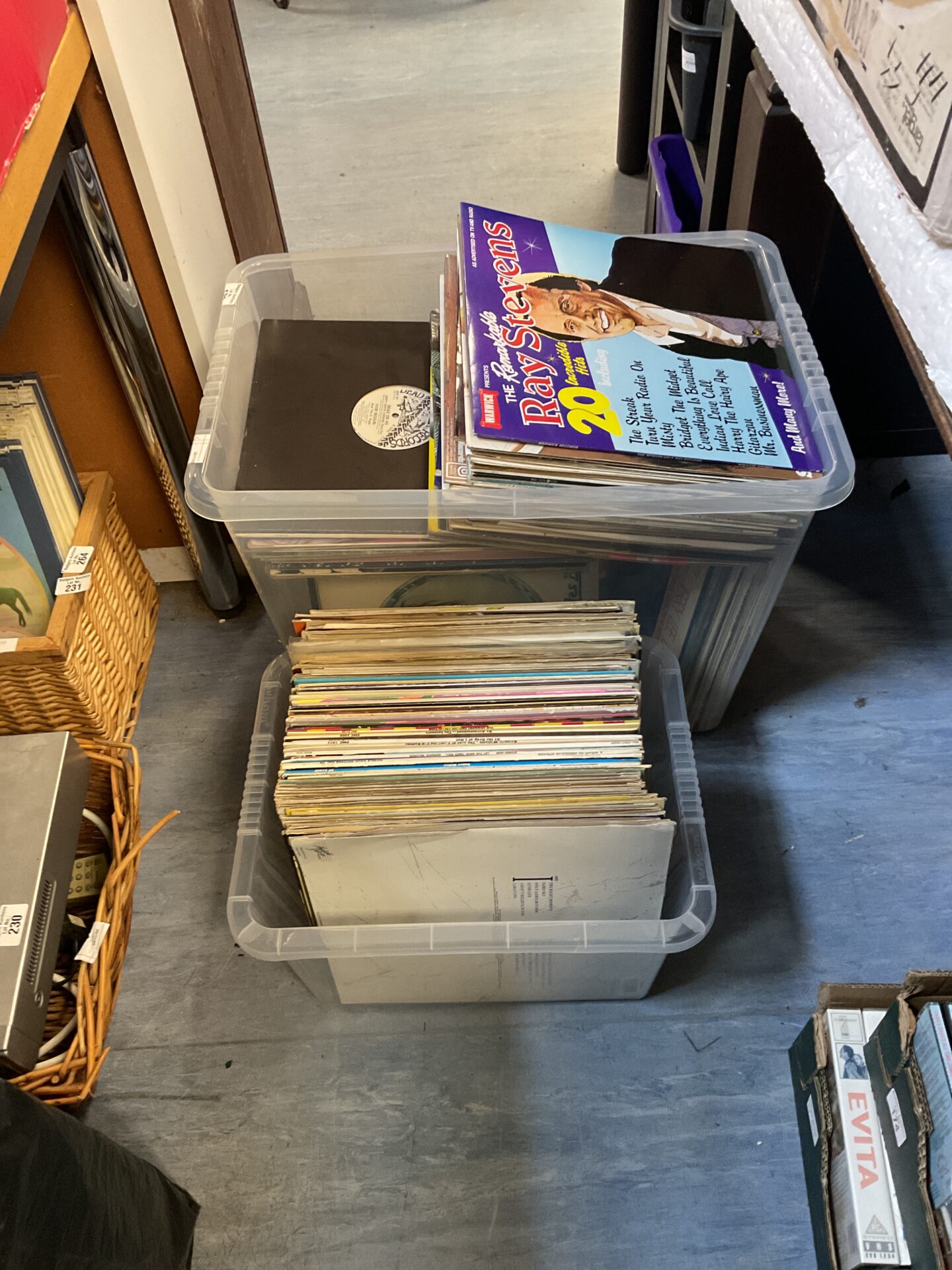 173 Large selection of vinyl records, two boxes