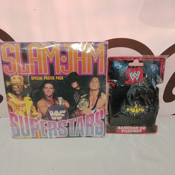 Vintage 1992 WWF Slam Jam poster pack vinyl collectible.