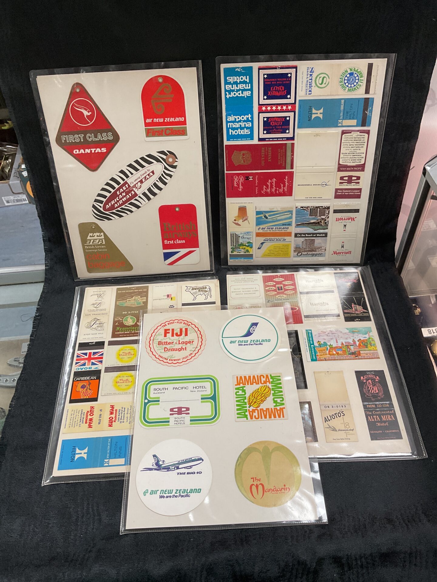 815 Collection of airline and hotel matchbooks, tickets and coasters