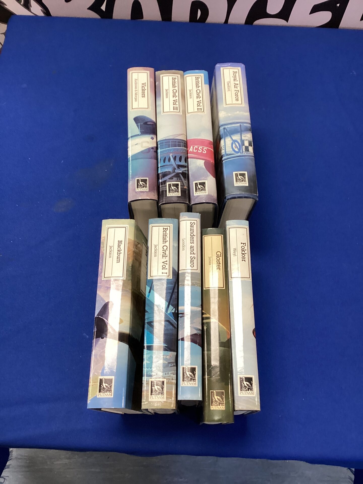529 A collection of aviation books from putnam including Vickers, Royal Air Force and Blackburn
