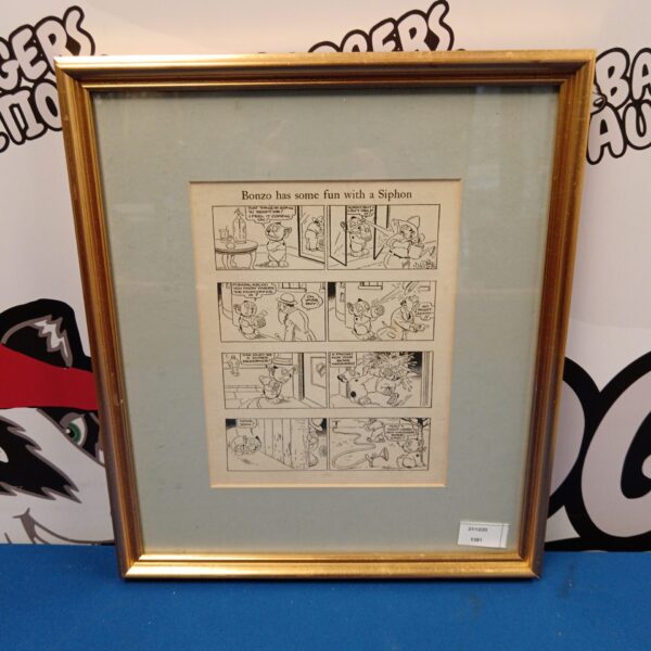 Vintage Bonzo the dog cartoon by G E Studdy from the 1920s.