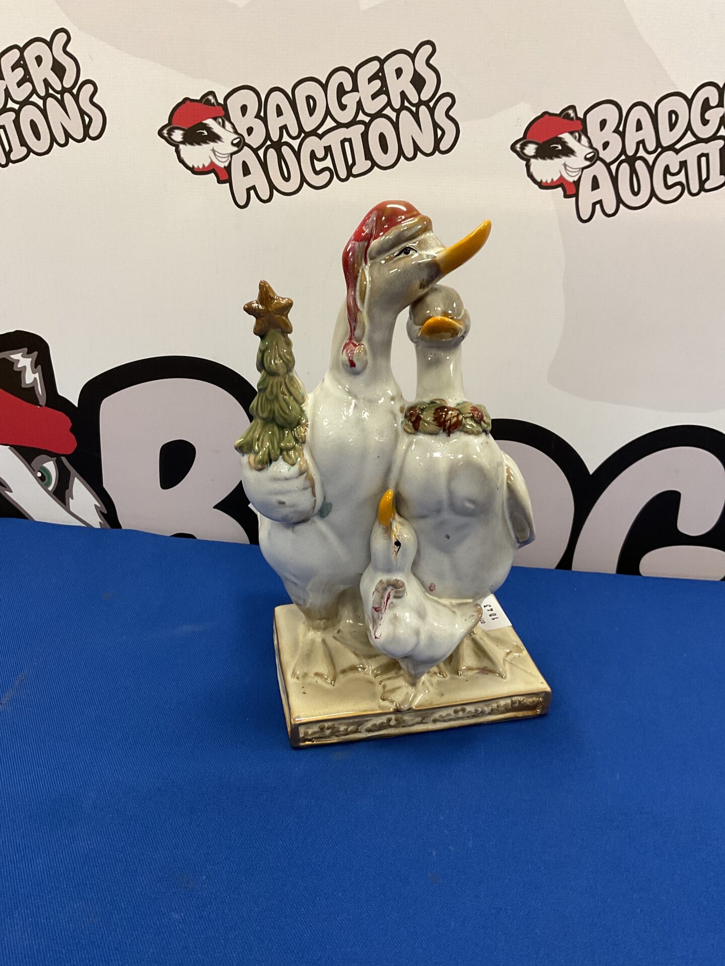 295 Ceramic 10” seasonal Family of geese