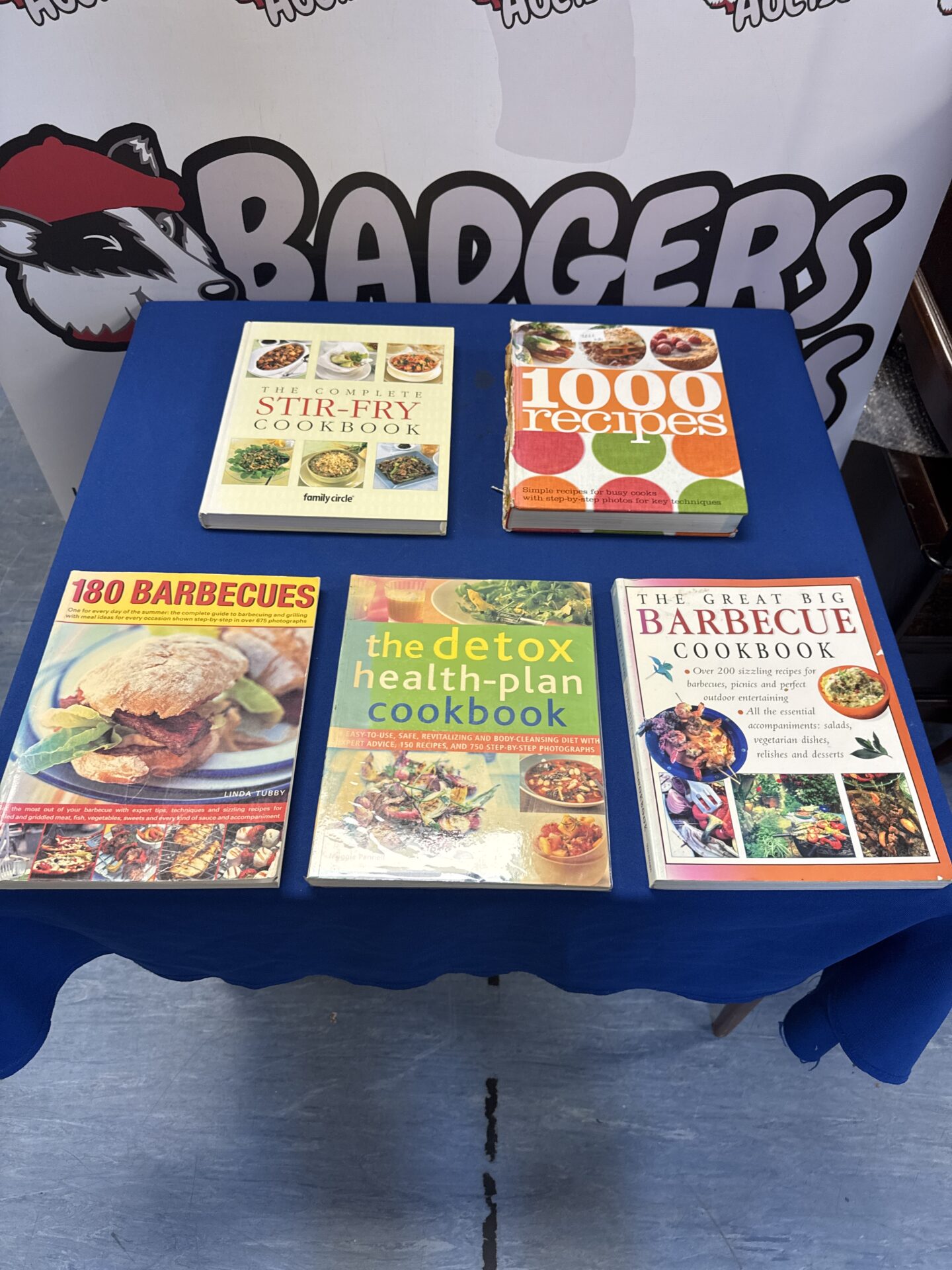 487 Five hard backed cookery books