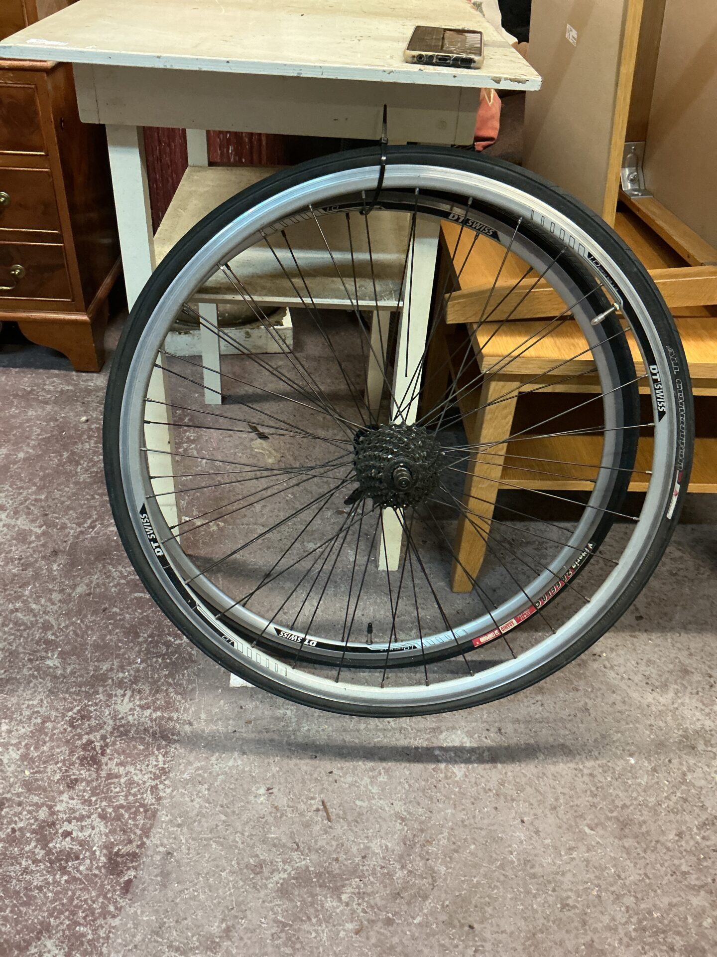 1085 Two DT Swiss Bike wheels with tyres