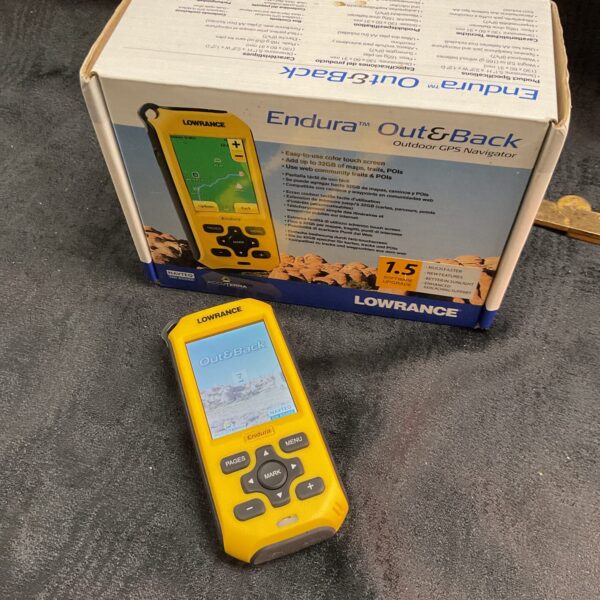 Endura Outback GPS Navigator in box with instructions.