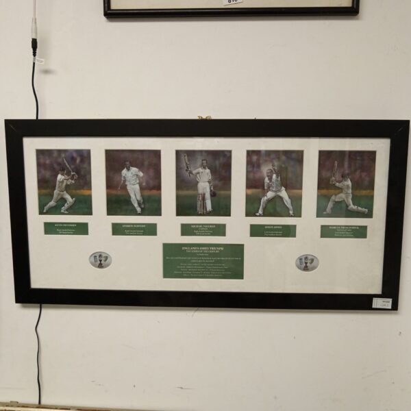 England Ashes Triumph print by Stephen Doig, featuring cricket players.