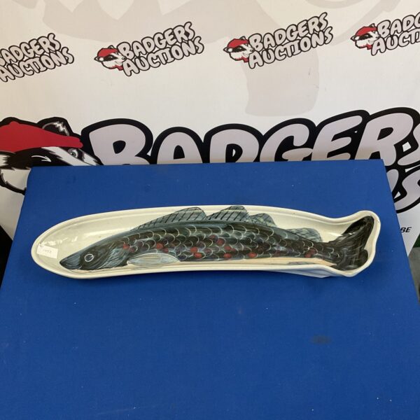 Hand-painted Highland Stoneware salmon dish, a beautiful collectible platter.