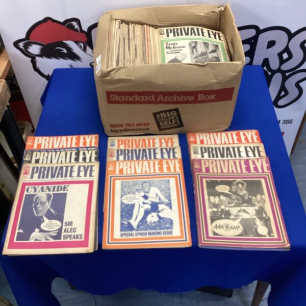 Box of private eye magazines