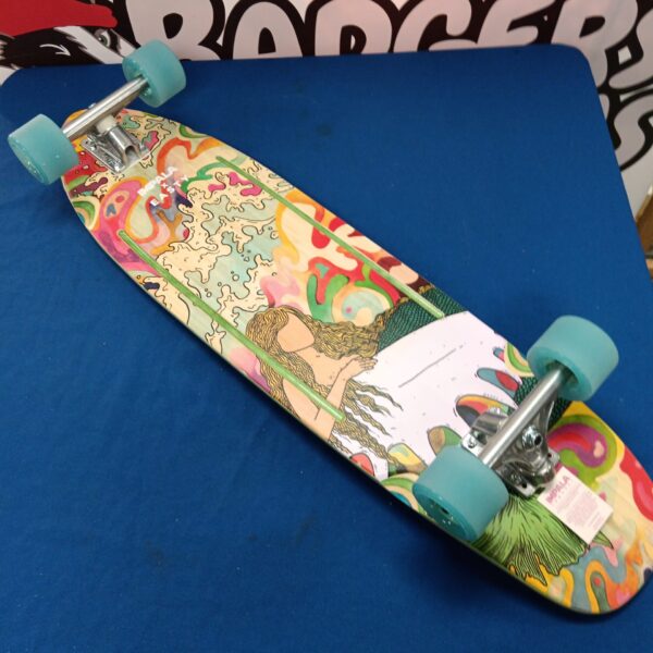 Vibrant Impala Easty cruiser skateboard with artistic deck design.
