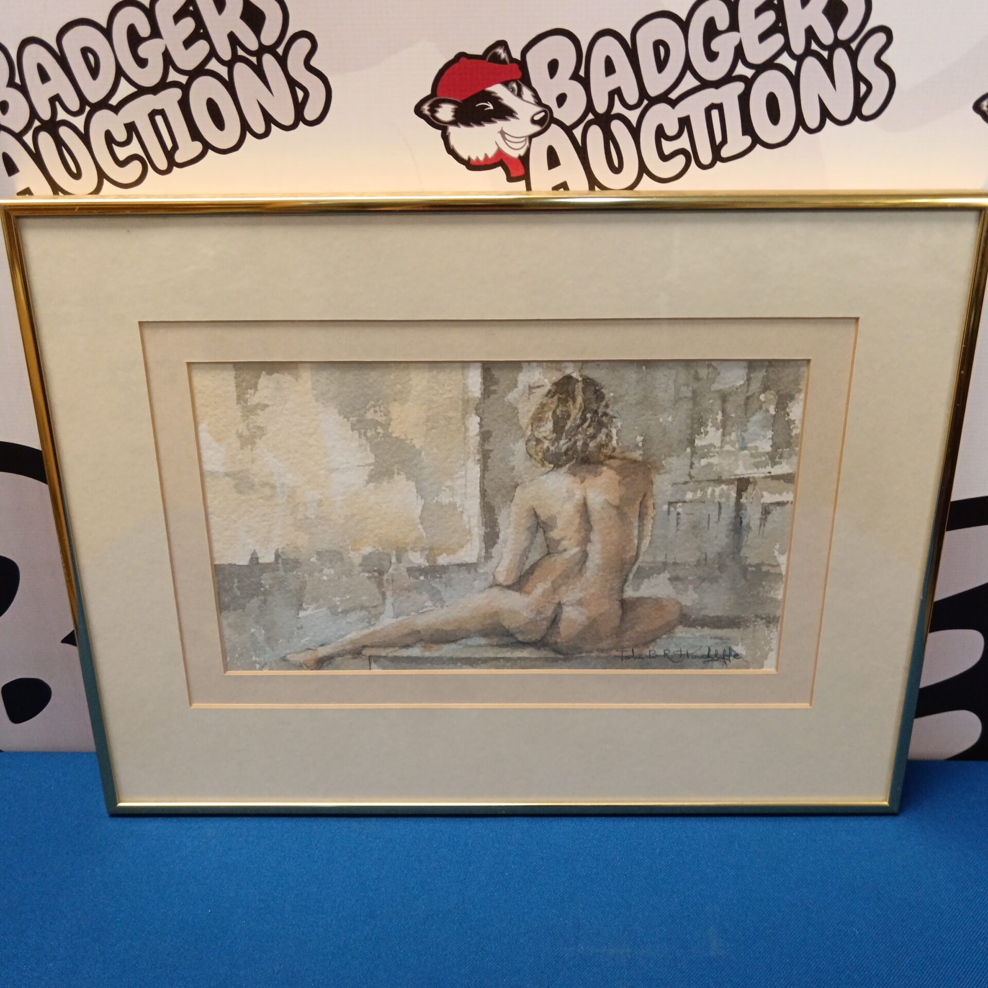 716 john b r hinchcliffe 20th century watercolour portrait of a nude female