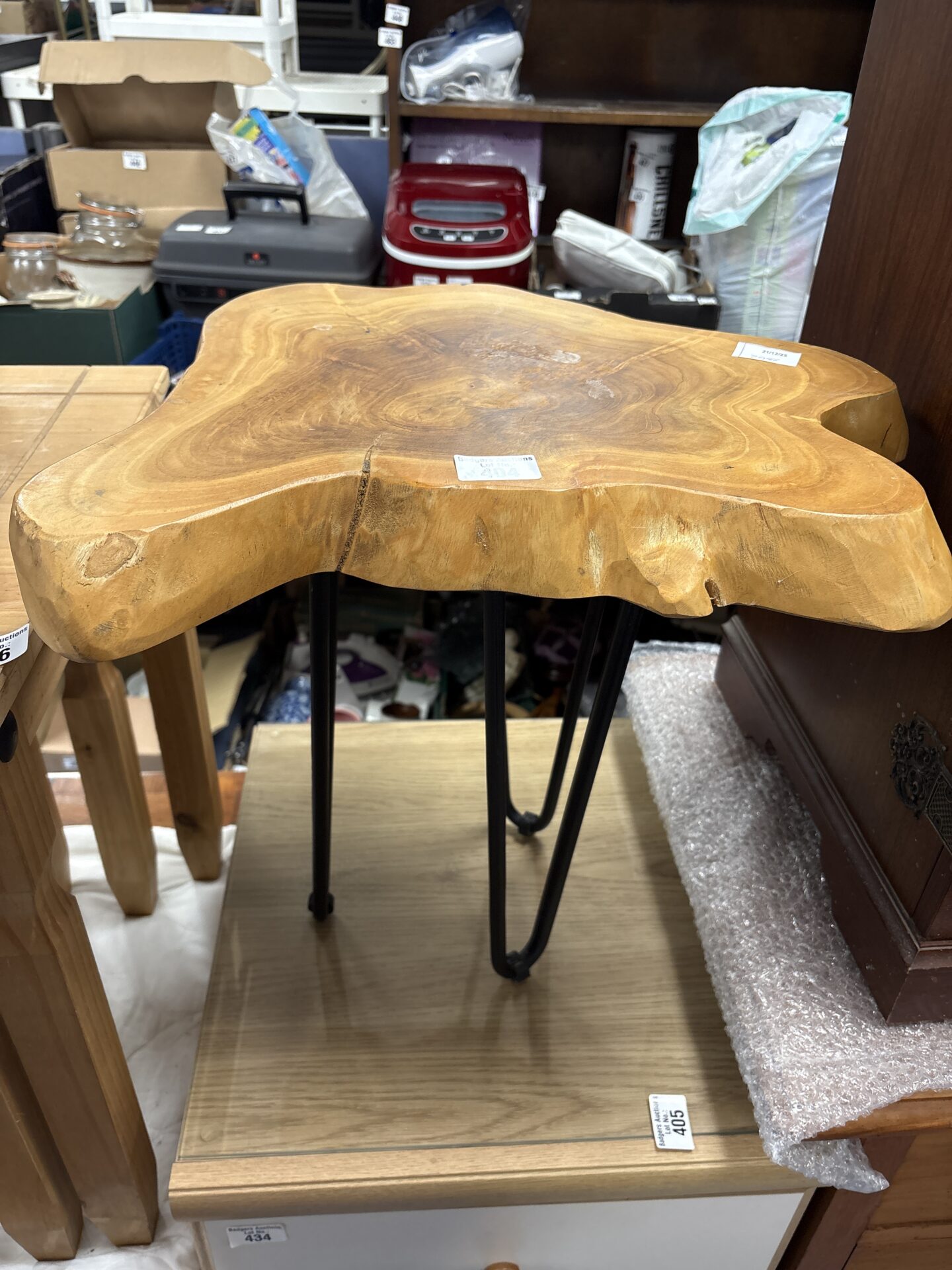 404 Live edge wooden side table