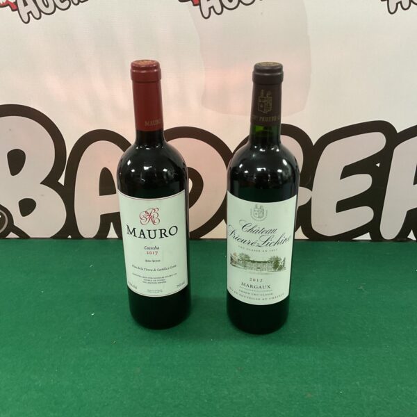Wine lot featuring Mauro 2017 and Chateau Prieure-Lichine 2012 bottles.