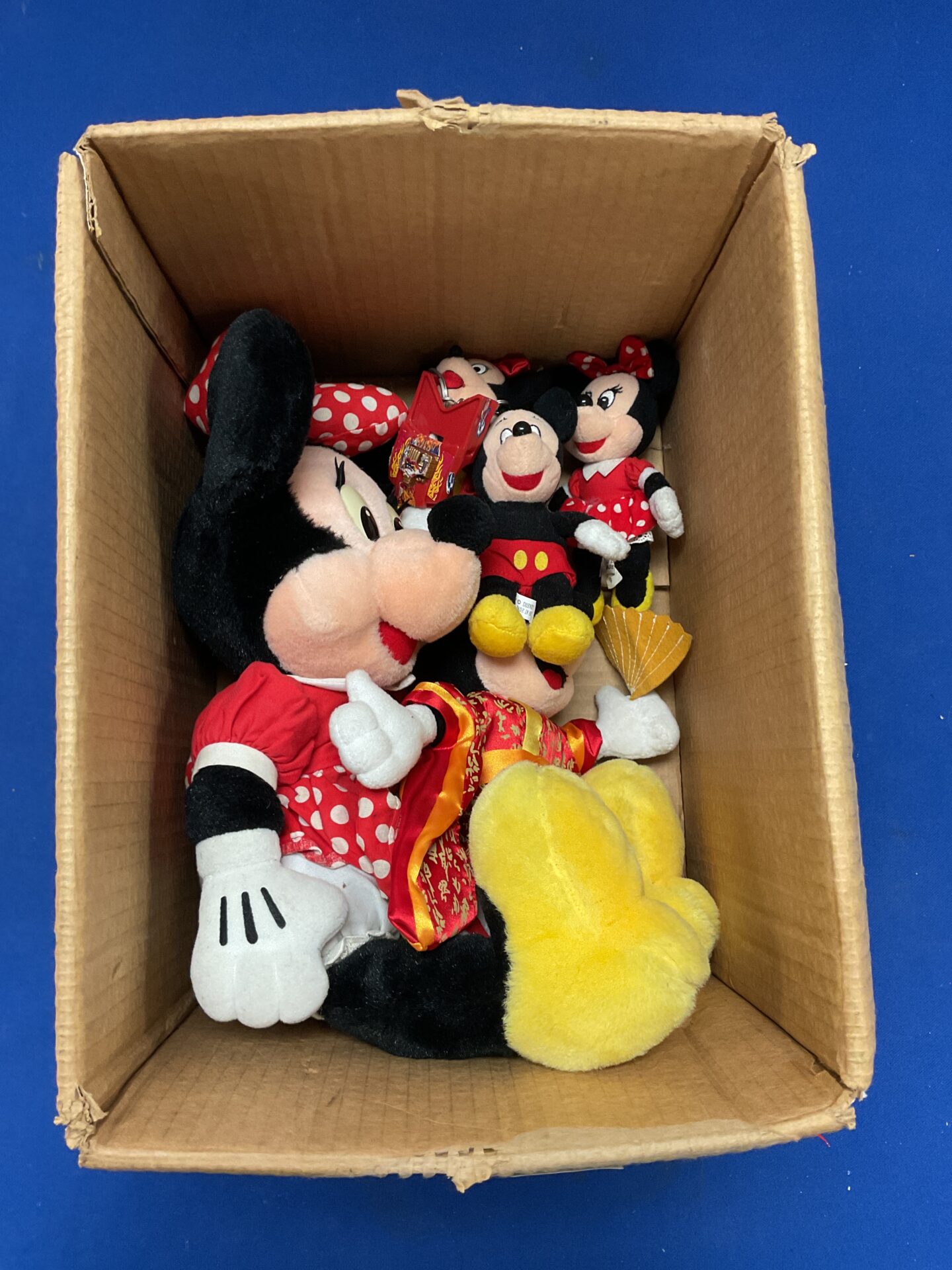 402 Box of mini mouse plushies and keychains