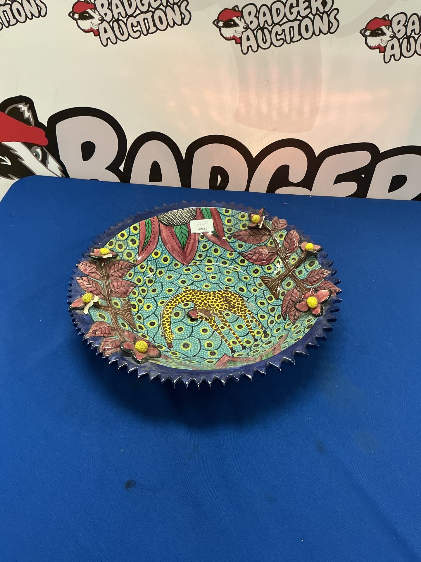 309 ardmore studio bowls 37cm diameter painted by raphael (Has damage)