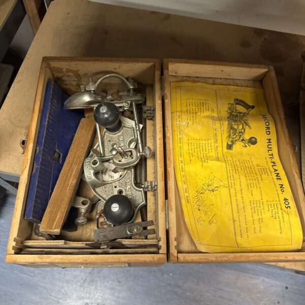 Vintage Record Multiplane No. 405 woodworking hand plane.