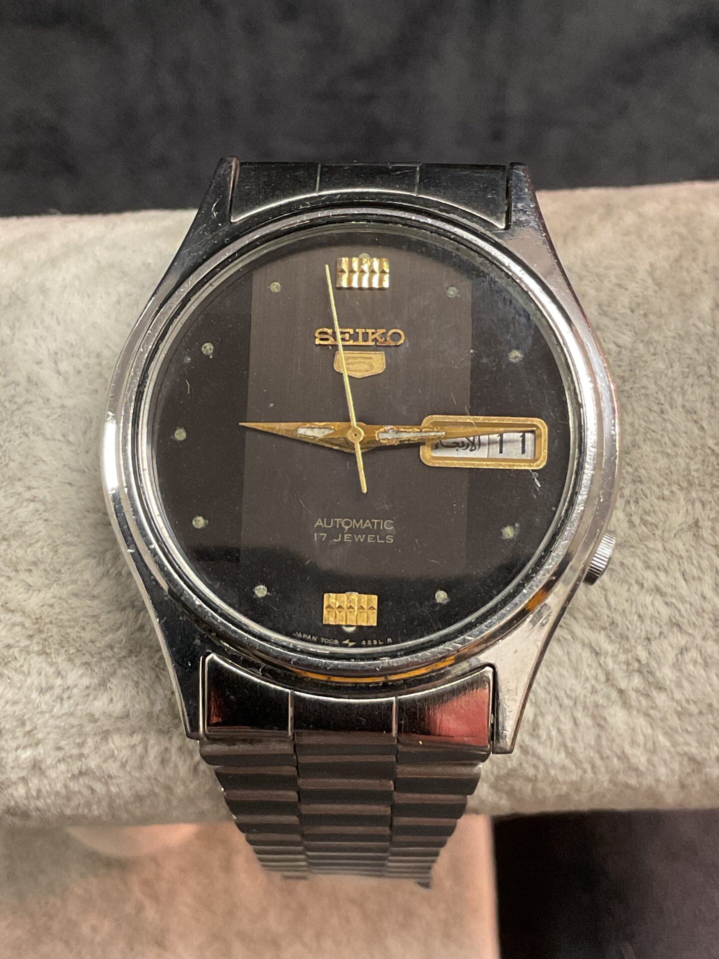 953 Seiko 5 Arabic Automatic Wristwatch working