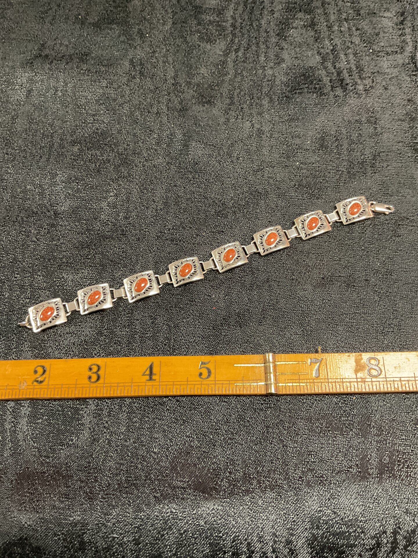 848 Silver and Goldstone bracelet