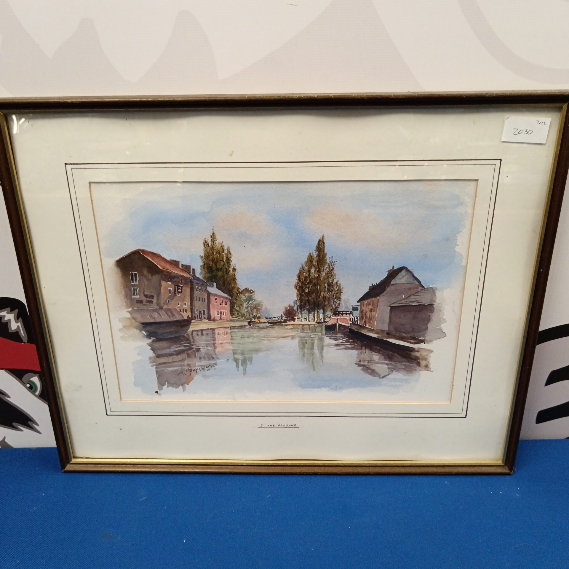 820 W Drysdale framed watercolour of stoke breurne