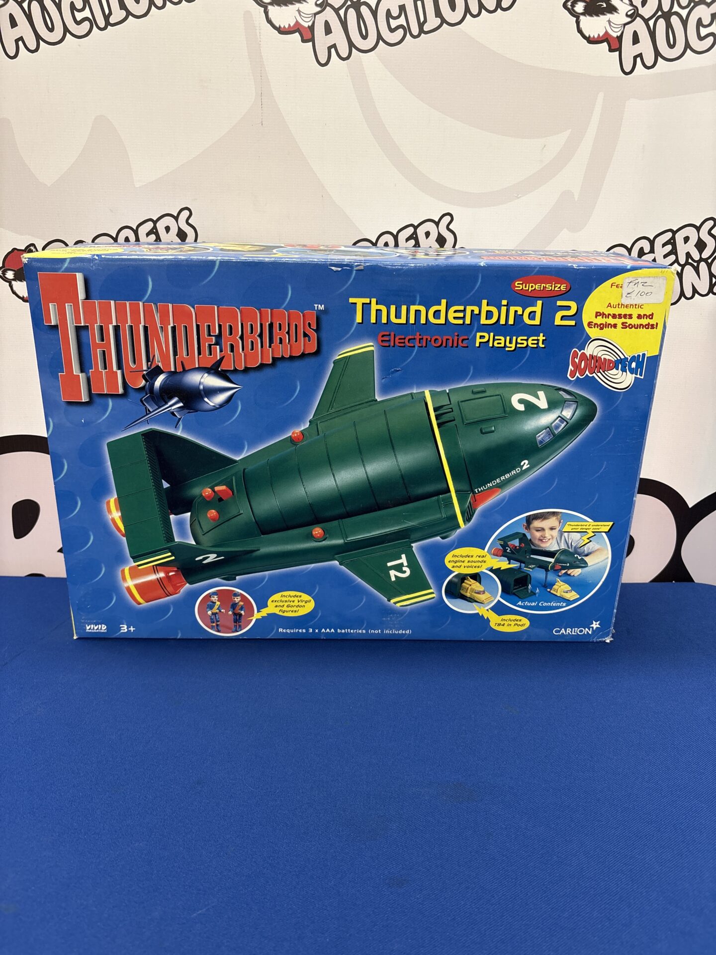 333 New Retro Carlton Boxed Thunderbirds Thunderbird 2 Electronic Playset