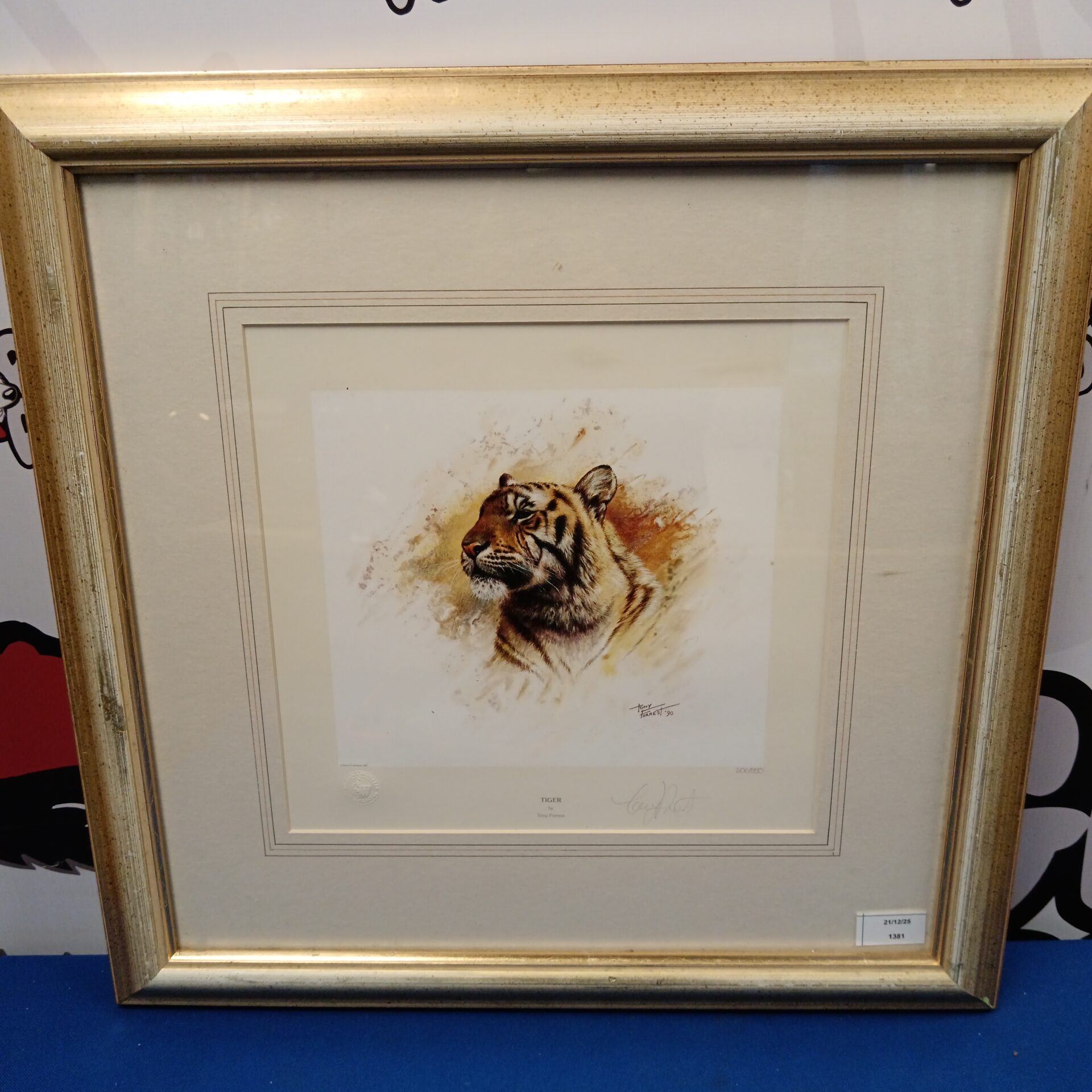 690 Tony Forrest signed limited edition print of a tiger