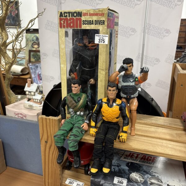 Vintage Hasbro Action Man figure in scuba diving gear.