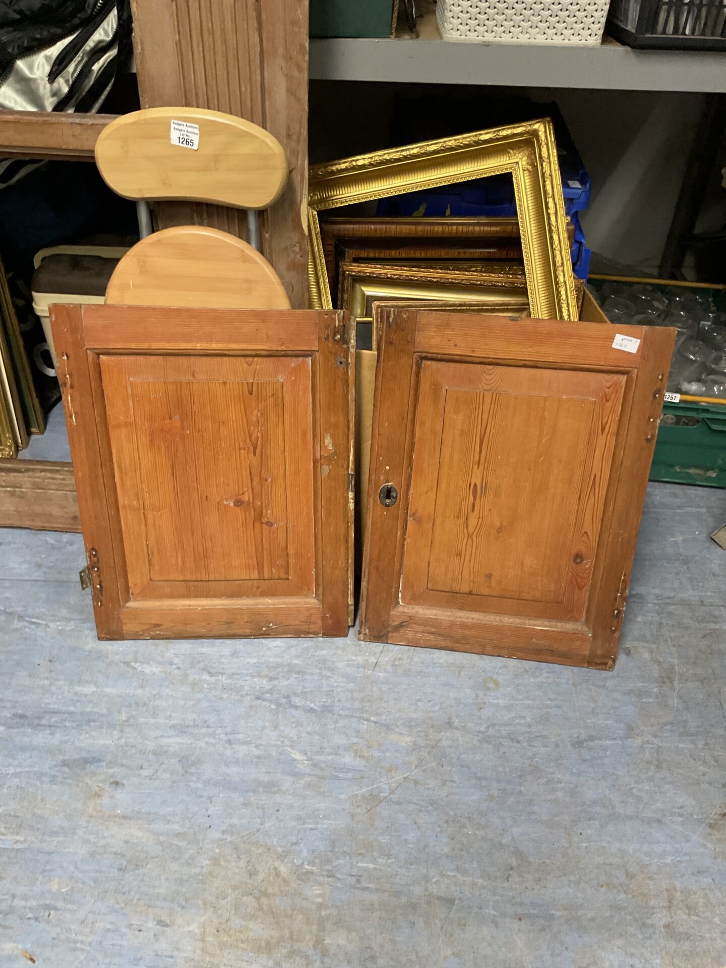 1266 2 vintage cabinet doors